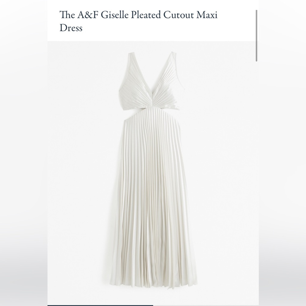 A&F Giselle Pleated Cutout Maxi Dress-White